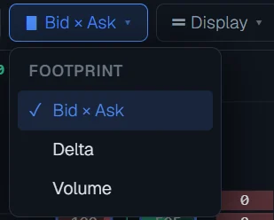The Bid × Ask menu with its three choices